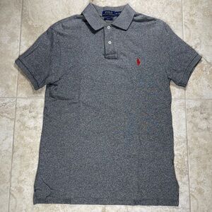 Polo by Ralph Lauren Gray Heather Polo with Red Pony Logo M Slim Fit